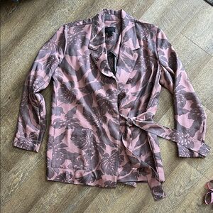 J. Crew Collection Pink and Brown Patterned Jacket